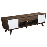 Best Furniture Outlet - Coaster - Alvin 2-door Engineered Wood 74-inch TV Stand Dark Walnut - 700793