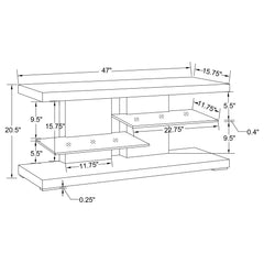 Cogswell 2-shelf Wood 47-inch TV Stand White High Gloss