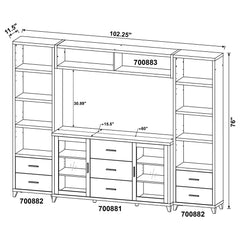Lewes 4-piece 60-inch TV Entertainment Center Cappuccino