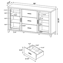 Lewes 2-door Engineered Wood 60-inch TV Stand Cappuccino