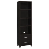 Best Furniture Outlet - Coaster - Lewes 4-shelf Engineered Wood Media Tower Cappuccino - 700882