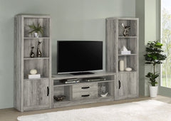Best Furniture Outlet - Coaster - Burke 3-piece 59-inch TV Entertainment Center Grey Driftwood - 701024-SET