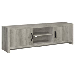 Best Furniture Outlet - Coaster - Burke 2-door Engineered Wood 71-inch TV Stand Grey Driftwood - 701025