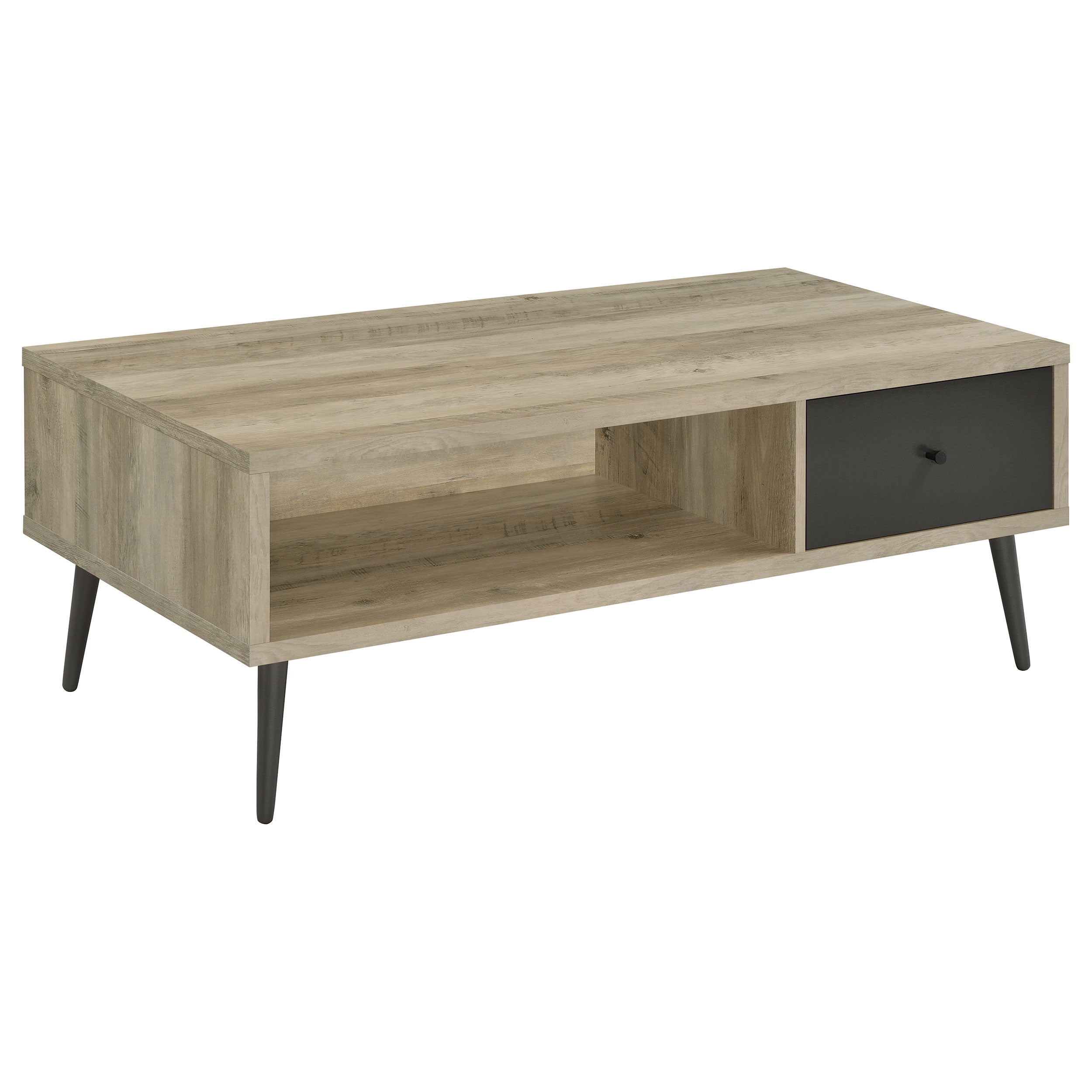 Best Furniture Outlet - Coaster - Welsh 1-drawer Engineered Wood Coffee Table Distressed Pine - 701038