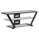 Best Furniture Outlet - Coaster - Donlyn 2-tier Metal 50-inch TV Stand with Glass Shelves Black - 701370