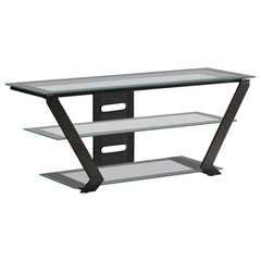 Best Furniture Outlet - Coaster - Donlyn 2-tier Metal 50-inch TV Stand with Glass Shelves Black - 701370