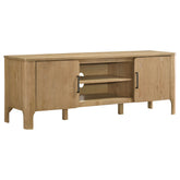 Best Furniture Outlet - Coaster - Rowe 65-inch 2-door Wood TV Stand Media Console Light Oak - 701652
