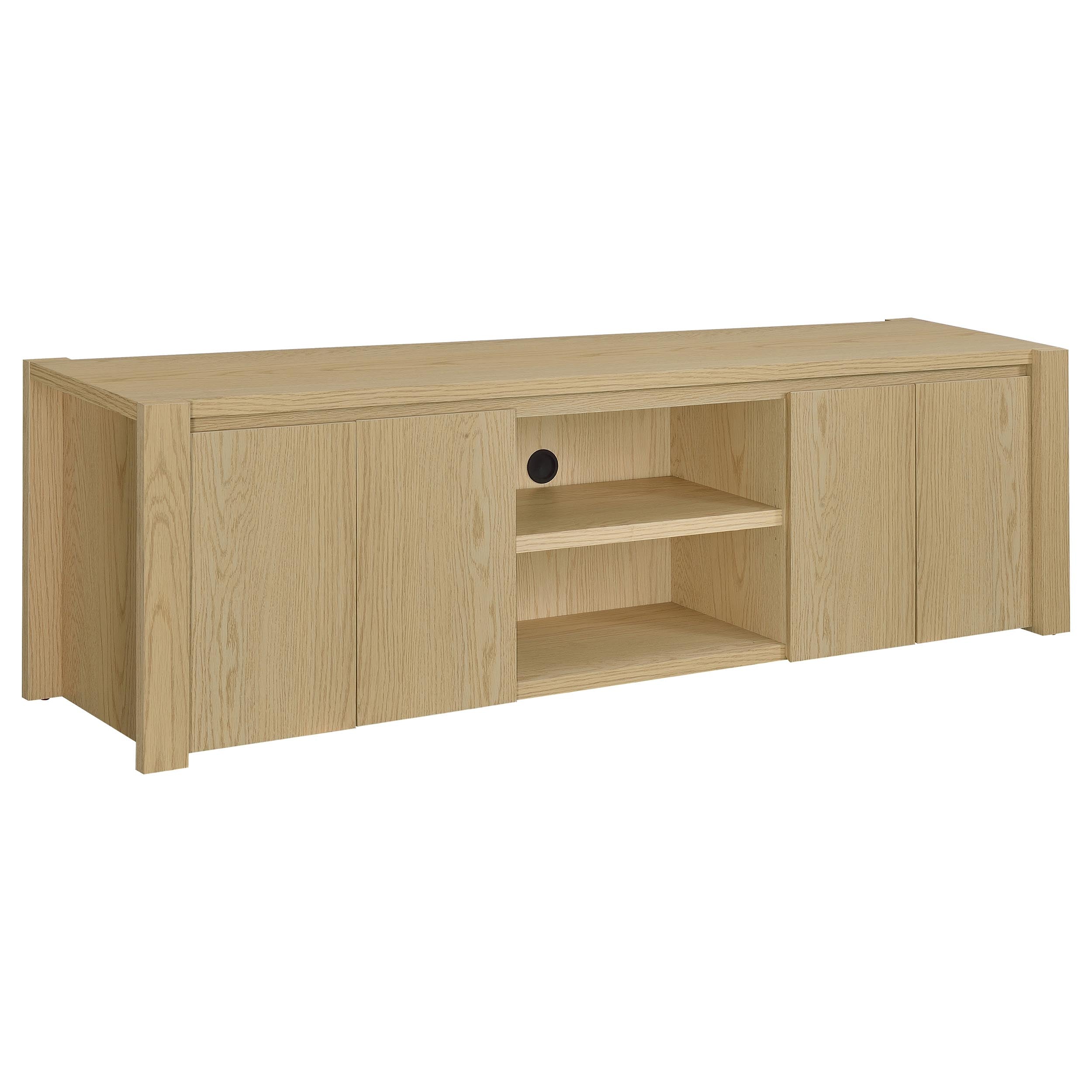 Best Furniture Outlet - Coaster - Laurelton 78-inch 4-door TV Stand Media Console Light Oak - 701653