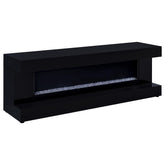 Best Furniture Outlet - Coaster - Mallory TV Stand Fireplace Console Bluetooth Speaker Black High Gloss - 701803