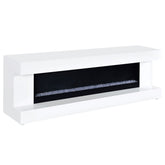 Best Furniture Outlet - Coaster - Mallory TV Stand Fireplace Console Bluetooth Speaker White High Gloss - 701813