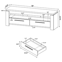 Elkton 2-drawer Engineered Wood 59-inch TV Stand Weathered Grey