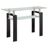 Best Furniture Outlet - Coaster - Dyer Rectangular Glass Top Entryway Sofa Console Table Black - 702289