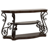 Best Furniture Outlet - Coaster - Laney Scrollwork Entryway Sofa Console Table Deep Merlot - 702449