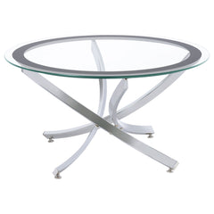 Brooke 2-piece Round Coffee and End Table Set Chrome