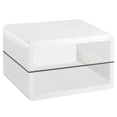 Best Furniture Outlet - Coaster - Elana 1-shelf Rectangular Side End Table White High Gloss - 703267