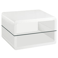 Best Furniture Outlet - Coaster - Elana 1-shelf Rectangular Side End Table White High Gloss - 703267
