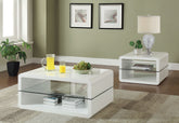 Best Furniture Outlet - Coaster - Elana 2-piece Coffee and End Table Set White High Gloss - 703268-S2
