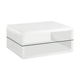 Best Furniture Outlet - Coaster - Elana 1-shelf Rectangular Coffee Table White High Gloss - 703268
