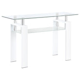 Best Furniture Outlet - Coaster - Dyer Rectangular Glass Top Entryway Sofa Console Table White - 703439