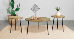 Best Furniture Outlet - Coaster - Pilar 3-piece Solid Wood Coffee and End Table Set Natural - 703608-S3
