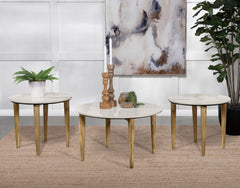 Best Furniture Outlet - Coaster - Aldis 3-piece Coffee and End Table Set White - 703718-S3