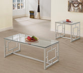 Best Furniture Outlet - Coaster - Merced 2-piece Rectangular Coffee and End Table Set Nickel - 703738-S2