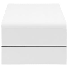 Airell Rectangular Coffee Table with Shelf White High Gloss