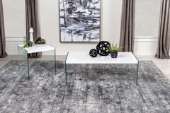 Best Furniture Outlet - Coaster - Opal 2-piece Coffee and End Table Set White High Gloss - 704148-S2