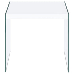 Opal 2-piece Coffee and End Table Set White High Gloss
