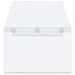 Opal 2-piece Coffee and End Table Set White High Gloss