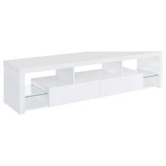Best Furniture Outlet - Coaster - Jude 2-drawer Engineered Wood 71-inch TV Stand High Gloss White - 704251