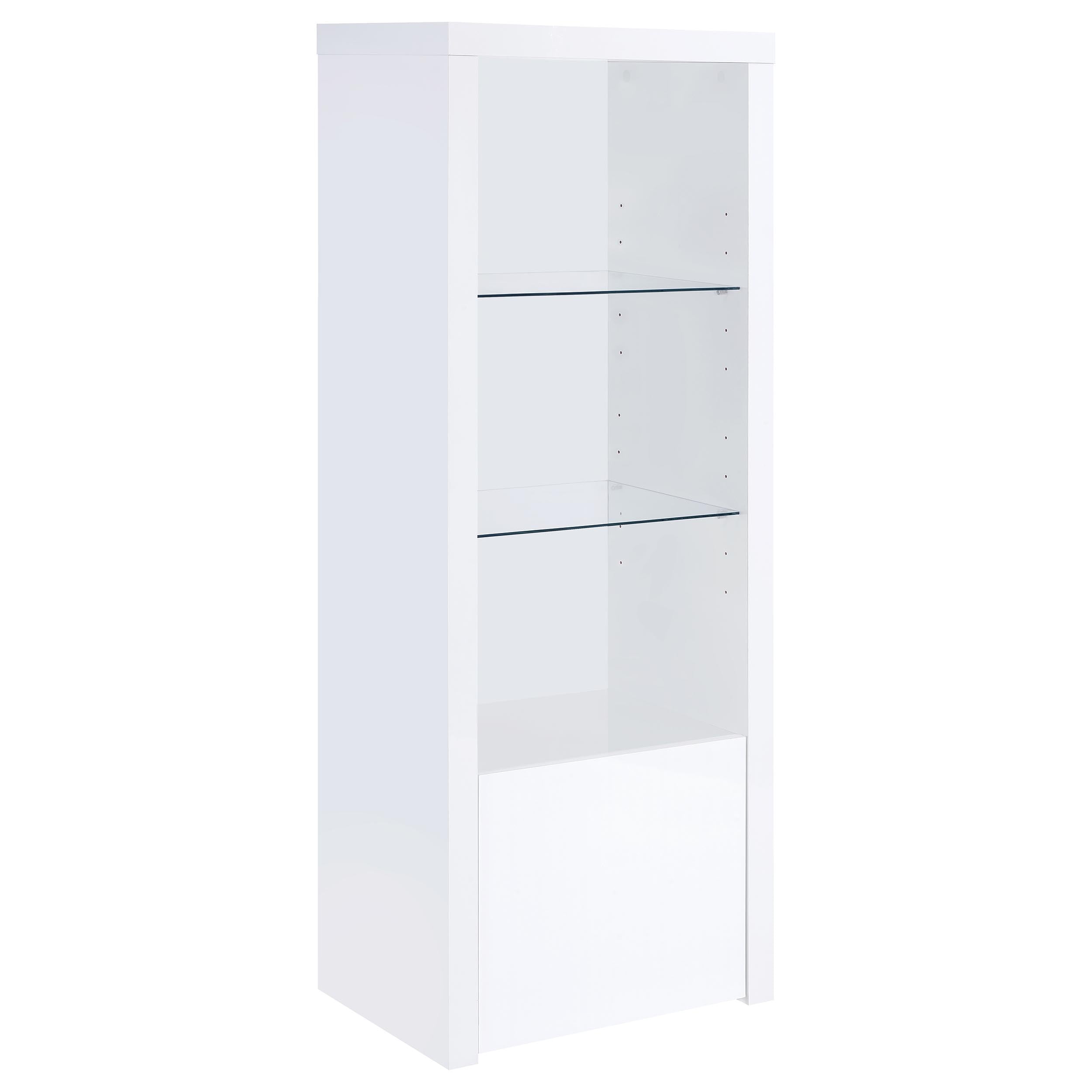 Best Furniture Outlet - Coaster - Jude 3-shelf Engineered Wood Media Tower High Gloss White - 704254