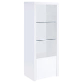 Best Furniture Outlet - Coaster - Jude 3-shelf Engineered Wood Media Tower High Gloss White - 704254