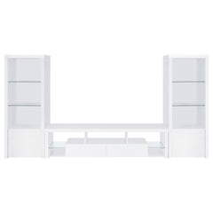 Jude 3-shelf Engineered Wood Media Tower High Gloss White