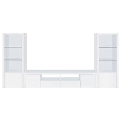 Jude 3-shelf Engineered Wood Media Tower High Gloss White
