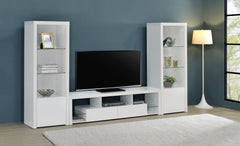 Jude 3-shelf Engineered Wood Media Tower High Gloss White