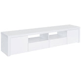 Best Furniture Outlet - Coaster - Jude 2-door Engineered Wood 79-inch TV Stand High Gloss White - 704262