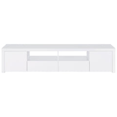 Jude 2-door Engineered Wood 79-inch TV Stand High Gloss White
