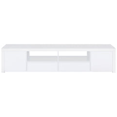 Jude 2-door Engineered Wood 79-inch TV Stand High Gloss White