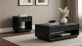 Best Furniture Outlet - Coaster - Leandro 2-piece Wood Coffee and End Table Set Burnished Black - 704638-S2