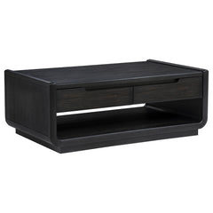 Leandro 3-piece Wood Coffee and End Table Set Burnished Black