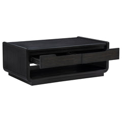 Leandro 3-piece Wood Coffee and End Table Set Burnished Black