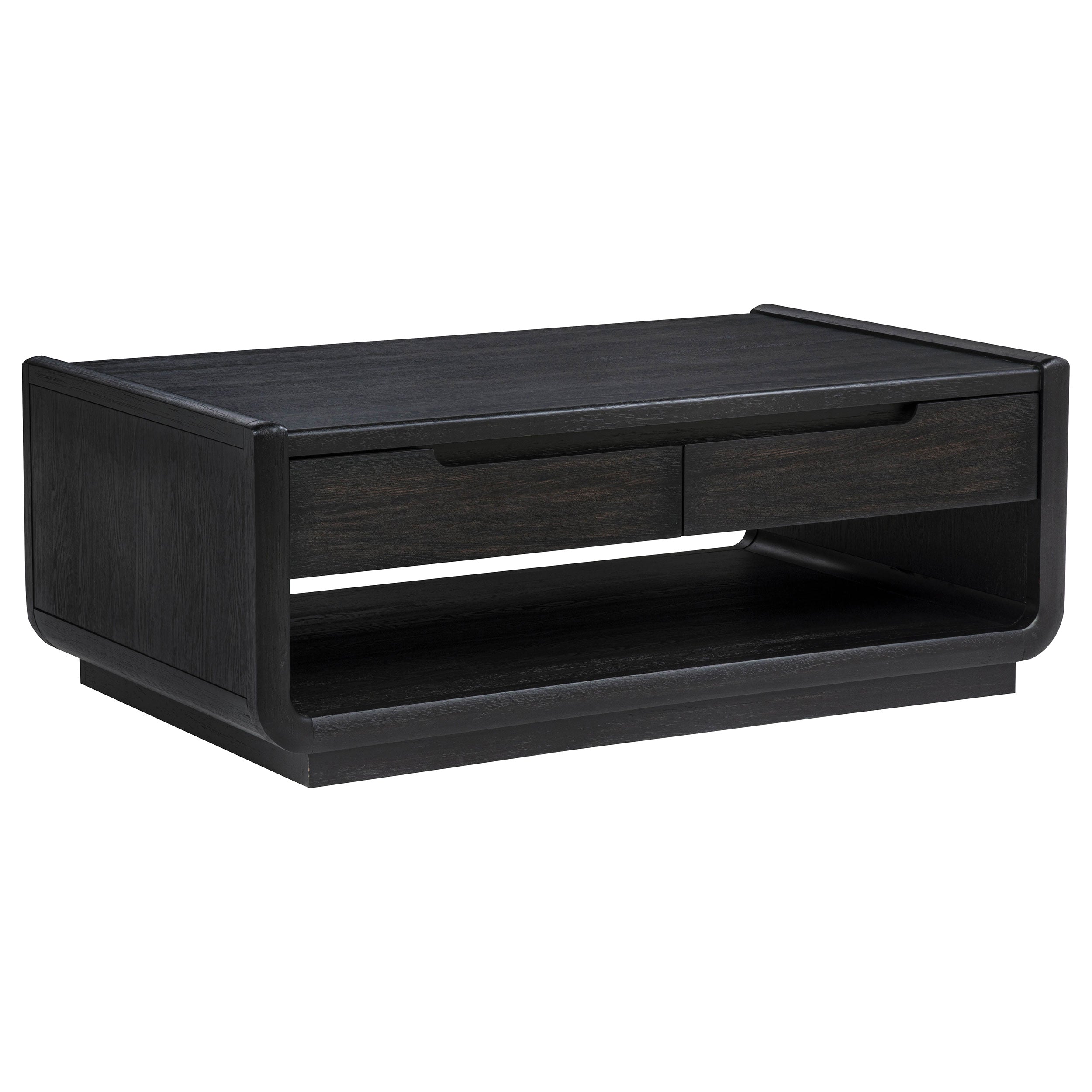 Best Furniture Outlet - Coaster - Leandro 2-drawer Wood Cocktail Coffee Table Burnished Black - 704638