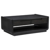 Best Furniture Outlet - Coaster - Leandro 2-drawer Wood Cocktail Coffee Table Burnished Black - 704638