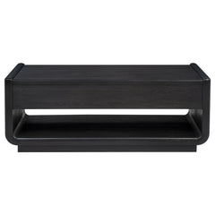 Leandro 2-drawer Wood Cocktail Coffee Table Burnished Black
