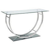 Best Furniture Outlet - Coaster - Danville U-shaped Glass Top Entryway Console Table Chrome - 704989