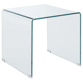 Best Furniture Outlet - Coaster - Ripley Squared Tempered Bent Glass Side End Table Clear - 705327