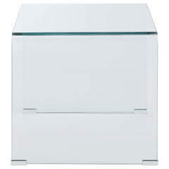 Ripley Squared Tempered Bent Glass Side End Table Clear