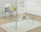 Best Furniture Outlet - Coaster - Ripley 2-piece Bent Glass Coffee and End Table Set Clear - 705328-S2