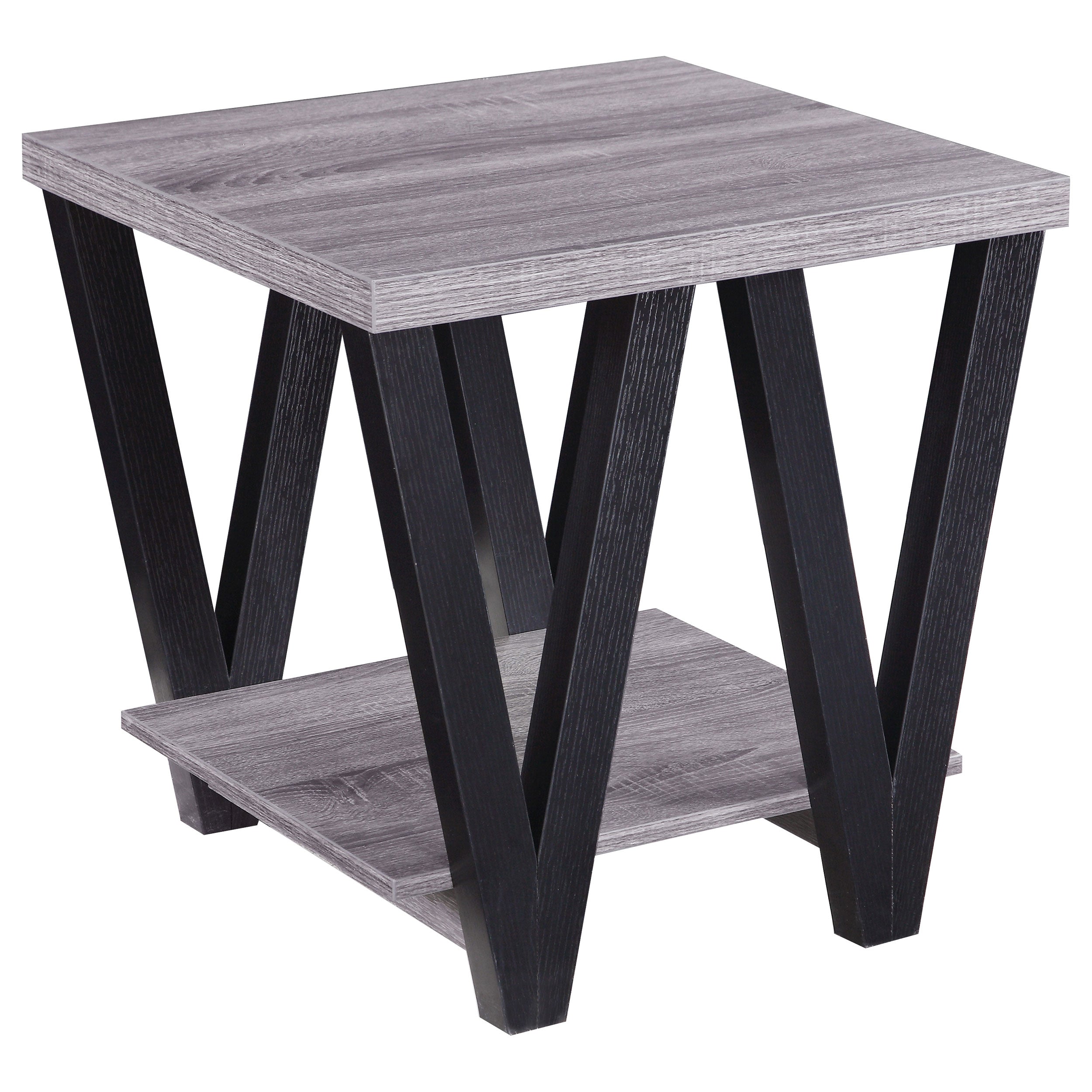 Best Furniture Outlet - Coaster - Stevens Engineered Wood End Table Antique Grey and Black - 705397